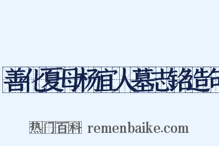 善化夏母杨宜人墓志铭造句是什么意思的图片